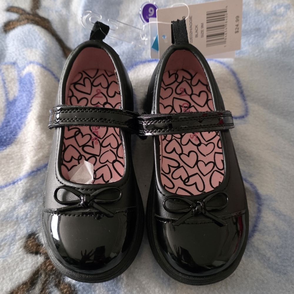 Carter’s Black Patent Mary Jane Baby Shoes | Bow Dress Shoes | NWT